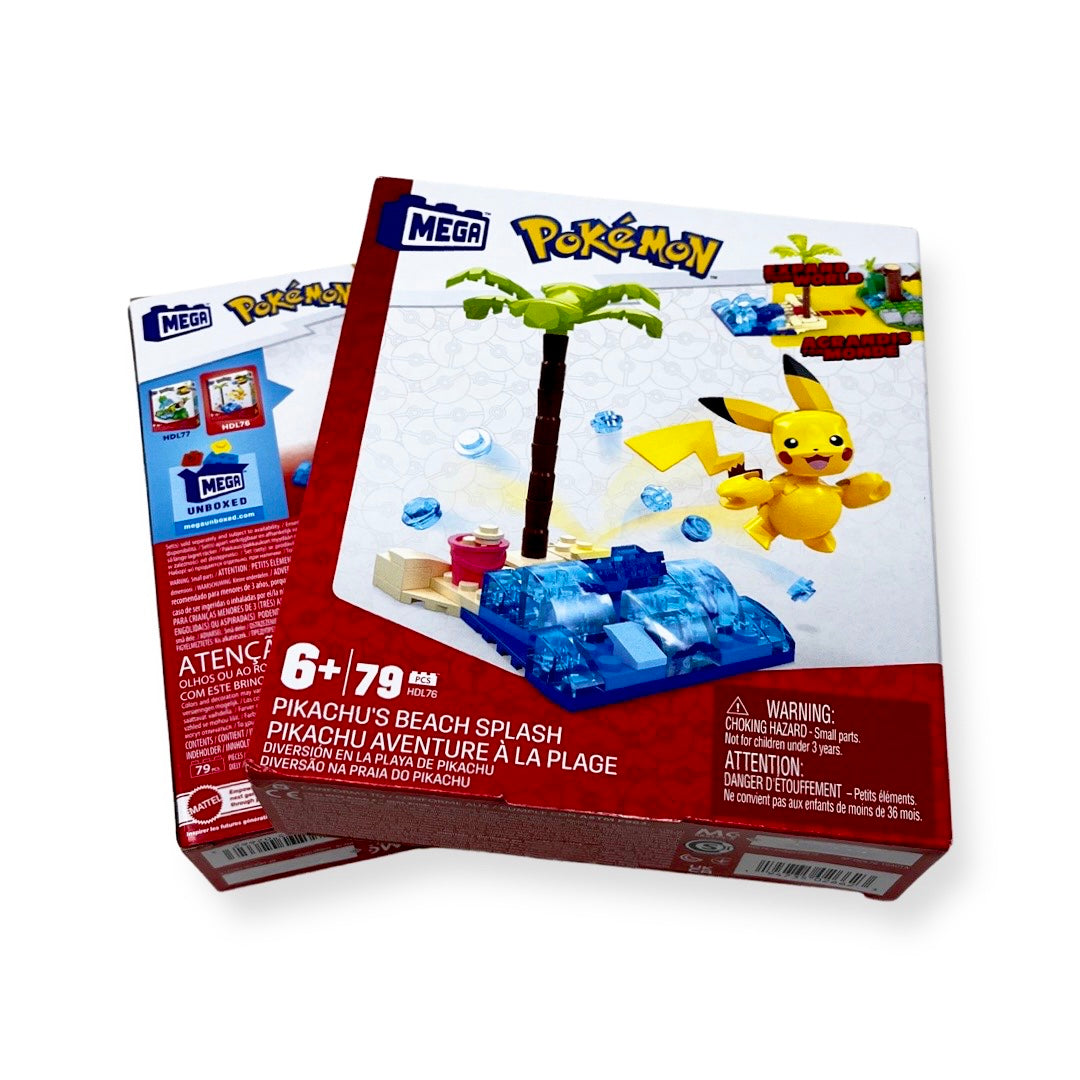 MEGA Pokemon Building Toy Kit Pikachu's Beach Splash (79 Pieces