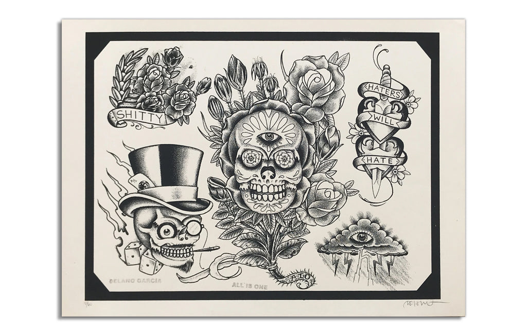 Tattoo Flash [Skull] by Delano Garcia