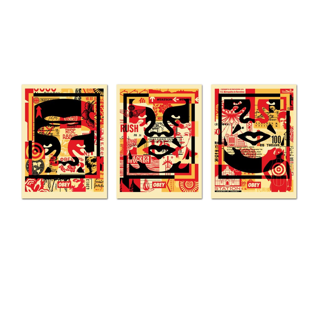 Face Collage [Top] by Shepard Fairey