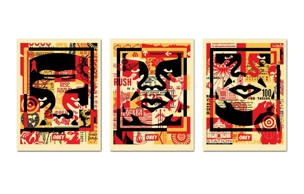 Face Collage [Middle] by Shepard Fairey